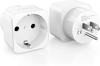 European to USA Plug Adapter, ANKCE Europe to USA Travel Plug Converter, American Outlet Plug Adapter (European to USA Plug Adapter)