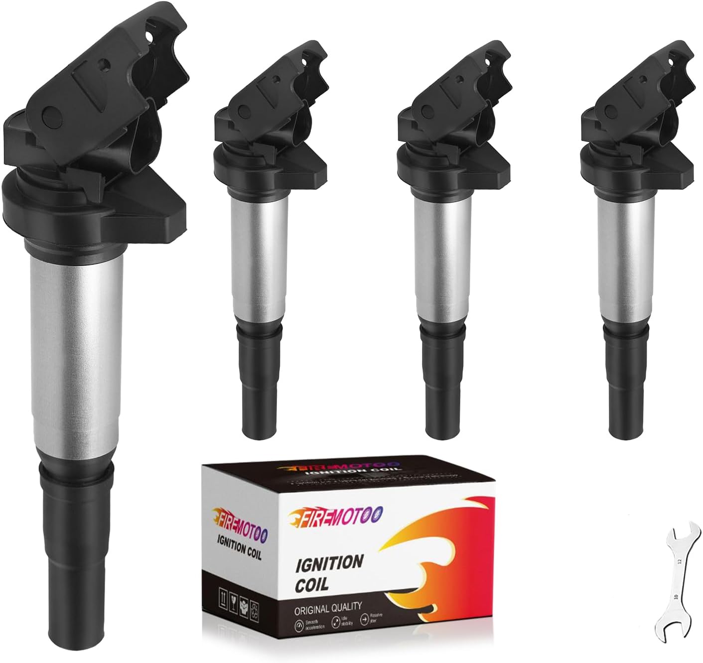 Set of 4 Ignition Coil Pack Compatible with Mini Cooper DOHC SOHC Turbo 2007-2013 Countryman 2011-2016 Paceman 2013-2016 1.6L L4 Replace for 12137575010 UF598 UF-598 C1692