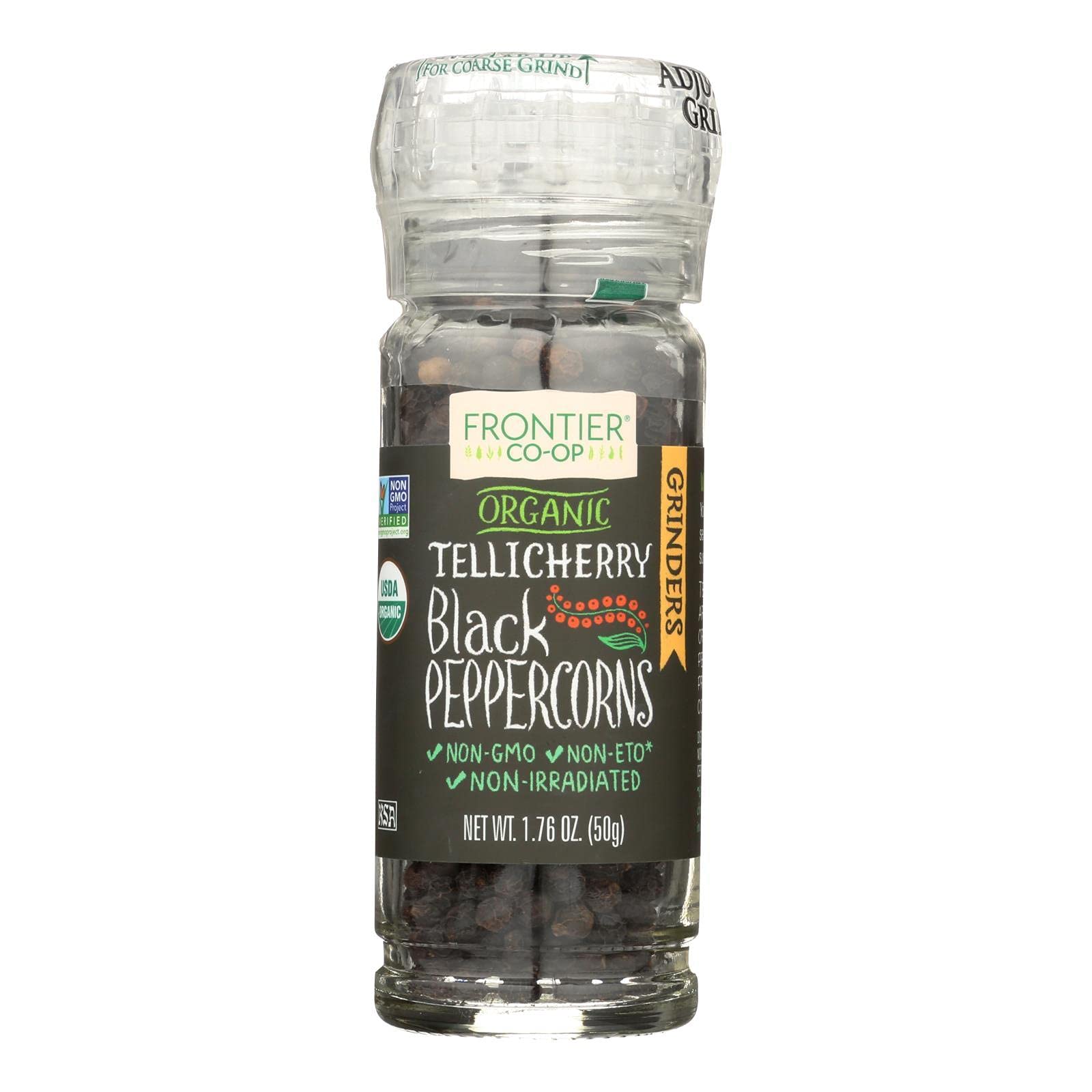 Frontier Herb Organic Black Peppercorns Tlc ( 6x1.76 OZ) ( Value Bulk Multi-pack)12