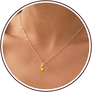 Mom Birthday Gifts, Mother Day Necklaces Gifts for Mom Birthstone Necklace for Women Non Tarnish Gold Necklace with Birthstone 21st 30th 40th Birthday Gifts for Her Sister Daughter Adjustable Christmas Jewelry