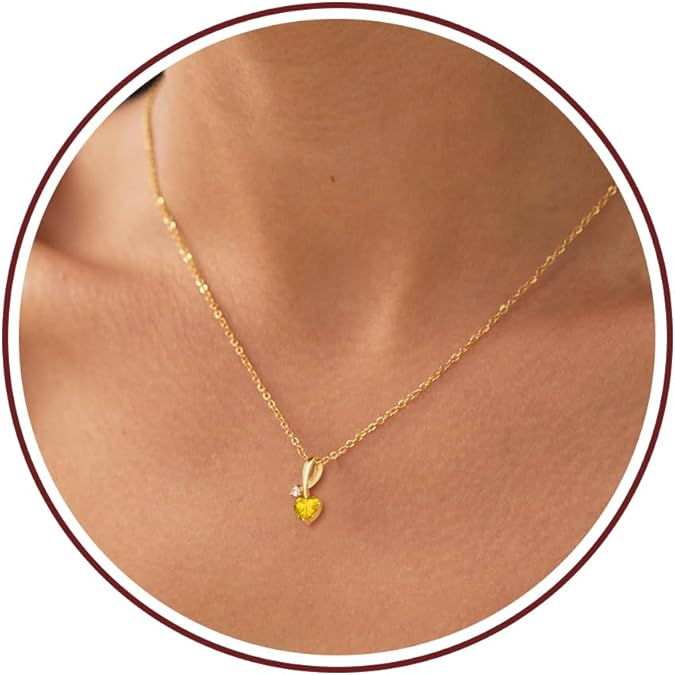 Mom Birthday Gifts, Mother Day Necklaces Gifts for Mom Birthstone Necklace for Women Non Tarnish Gold Necklace with Birthstone 21st 30th 40th Birthday Gifts for Her Sister Daughter Adjustable Christmas Jewelry