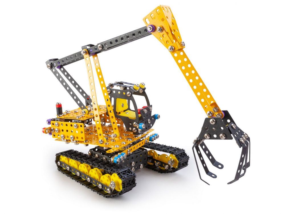 Constructor Pro Melman – Set di costruzione in metallo – 866 pezzi – Escavatore per ciniglia XXL da montare – Cofanetto esperto da 8 anni