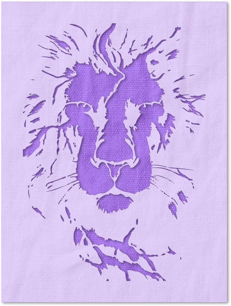 Stencil Stop Lion Stencil - Reusable for DIY Projects, Painting, Drawing, Crafts - 14 Mil Mylar Plastic (12.75 x 18 inches)