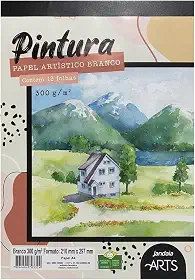 Bloco Pintura, Jandaia, A4, 300 Gramas, 12 Folhas