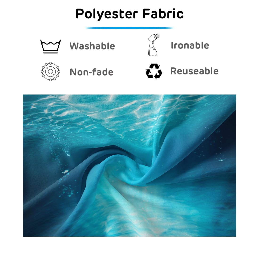 SDOTPMT 10x8ft Unterwasser Welt Polyester Hintergrund Unter Dem Meer  Unterwasser Sonnenlicht Tiefblaues Wasser Wasserpflanzen  Korallenhintergrund Marine Geburtstagsparty Dekor Fotostudio Requisiten, image size:1100x1100