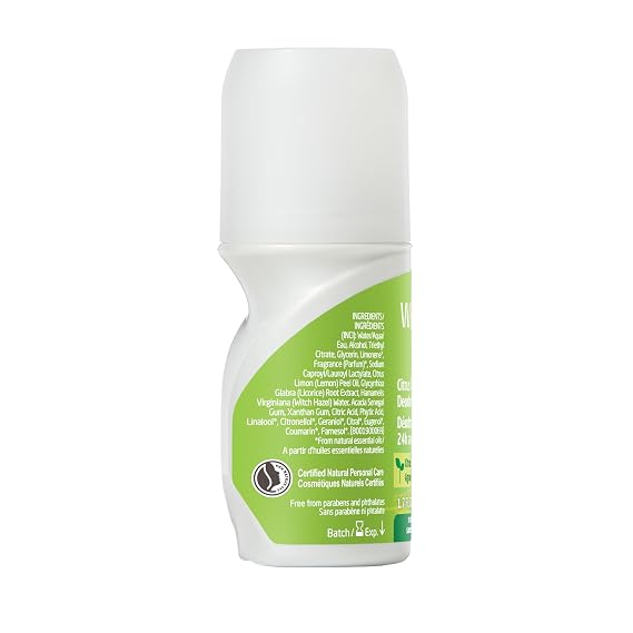 Weleda 24 Hour Roll-On Deodorant, Citrus,Yellow 1.7 Fluid Ounce