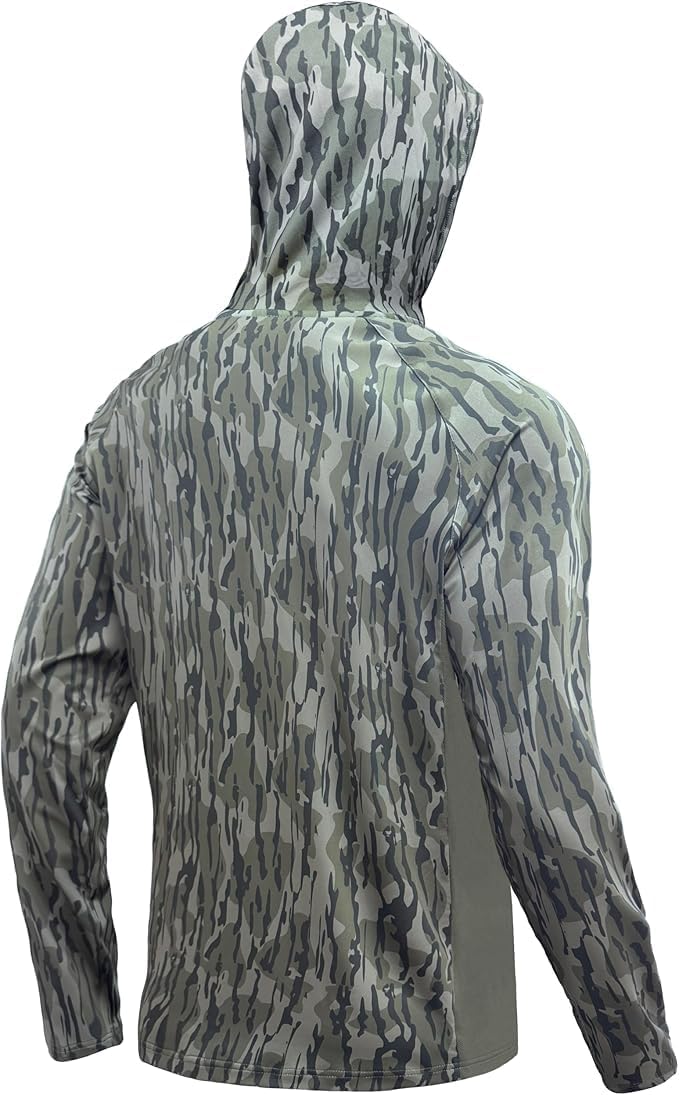Palmyth Hunting Hoodie with Mask for Men Sun Protection Camo Fishing Shirts