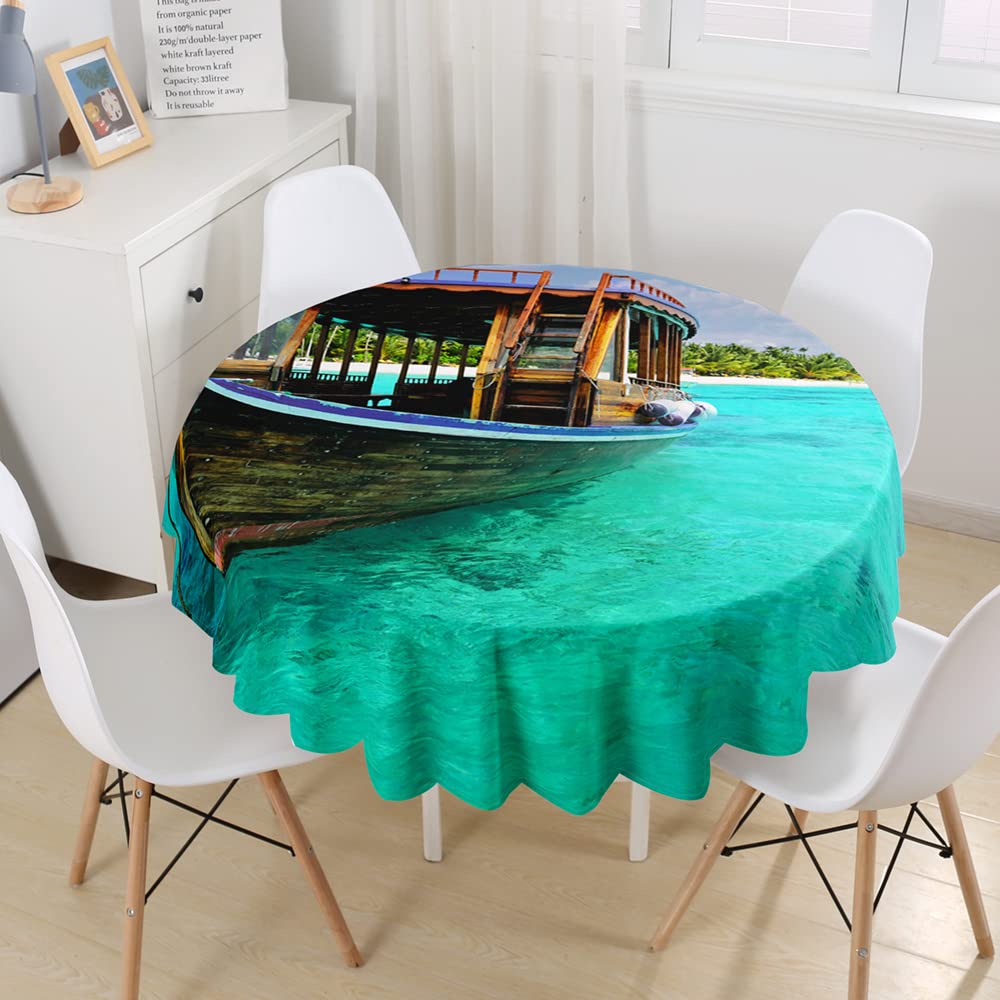 Manteles Redondo Antimanchas, Morbuy Impermeables Mantel De Mesa Lavable, 3D Mandala Impresión Manteles Redondo Poliéster Para