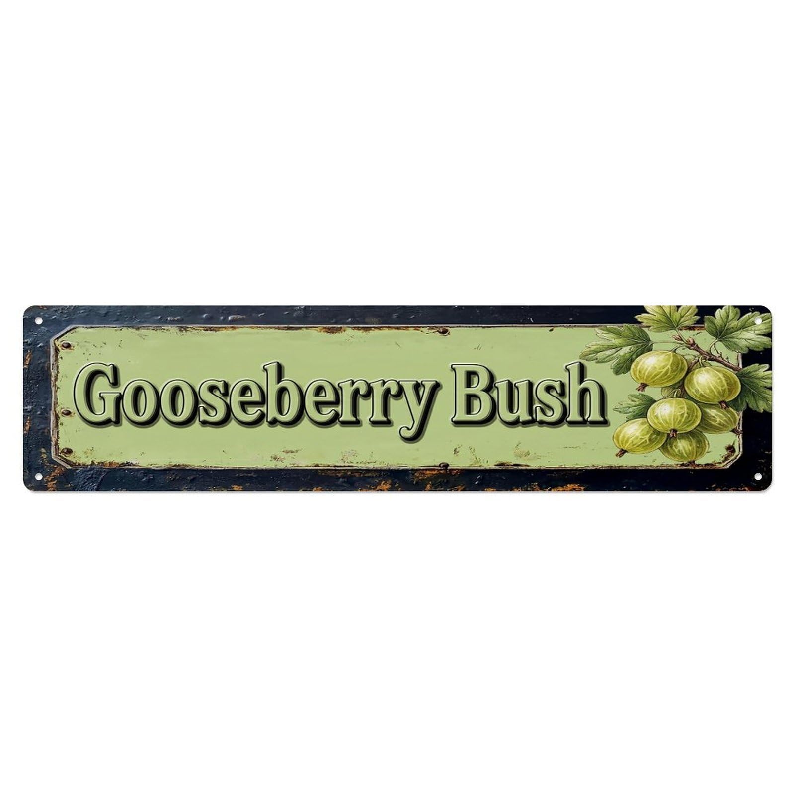 Vintage Gooseberry Bush Tangy Farmhouse Metal Tin Sign