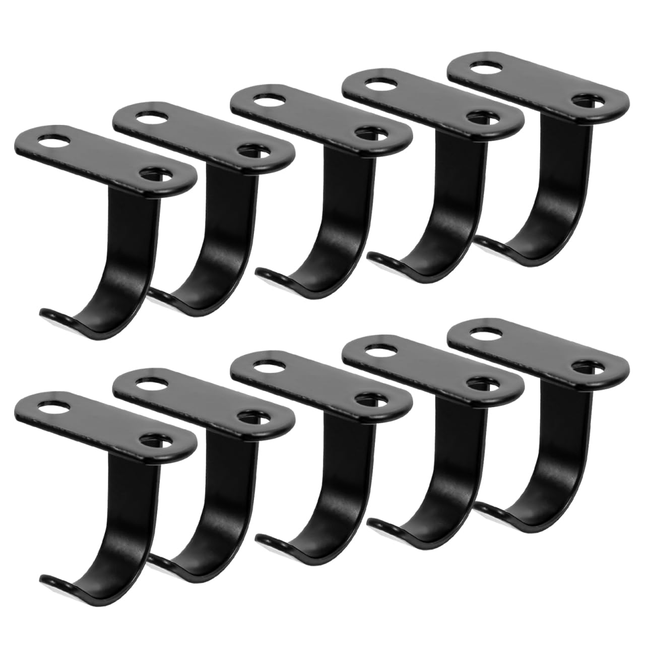 ULTECHNOVO 10Pcs Black Under Cabinet Hooks Ceiling Hanging Screw Mount Hook