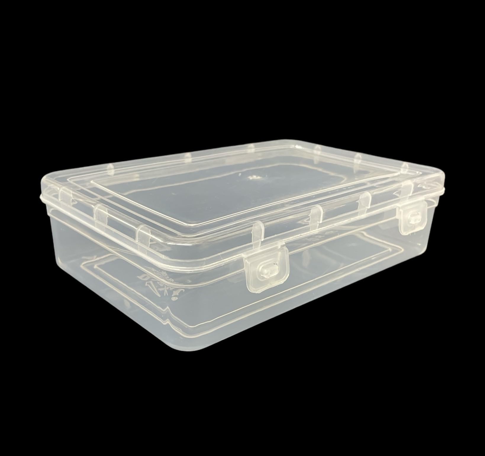 URBAA Cajas de almacenamiento pequeñas con tapa de bloqueo (tamaño n.º - 55) (transparente, 19,5 x 13 x 5 cm) - Juego de 6 cajas, rectangulares