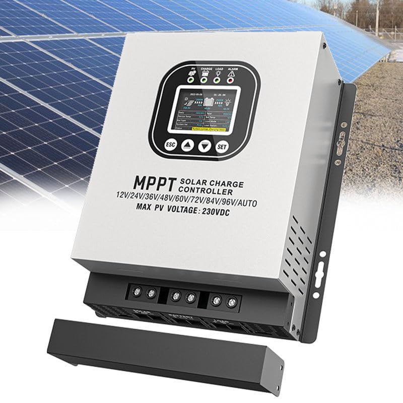 WEIMILOR Controlador de Carga Solar MPPT 12V 24V 36V 48V 60V 72V 84V 96V Sistemas de batería Automáticos, Entrada máxima 230V Regulador de Panel Solar fotovoltaico,50A
