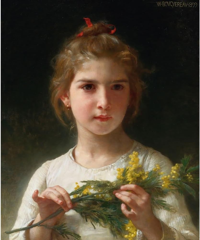 ArtDirect Mimosa 1899 Unframed Art Print Giclee Poster by Bouguereau, William-Adolphe - Ready for Framing with Customization Sizes 8x10, 11x13, 16x19, 24x29, 36x43, and 48x58 Inches