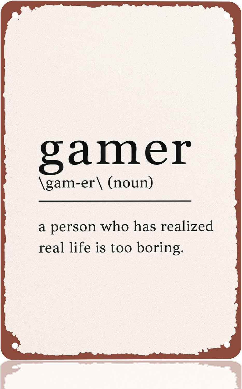 Funny Gamer Definition Metal Tin Sign Wall Decor 8x12 Inch