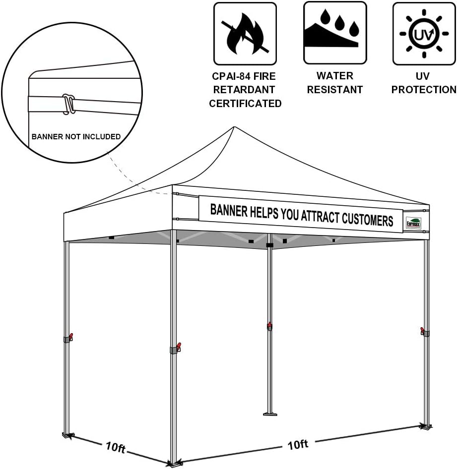 Get Popular Offer Eurmax USA 10x10 Fan Shop Canopy Tent with 1 Side Wall and Backpack Carrying Case Bonus 4X Stakes(Blue)