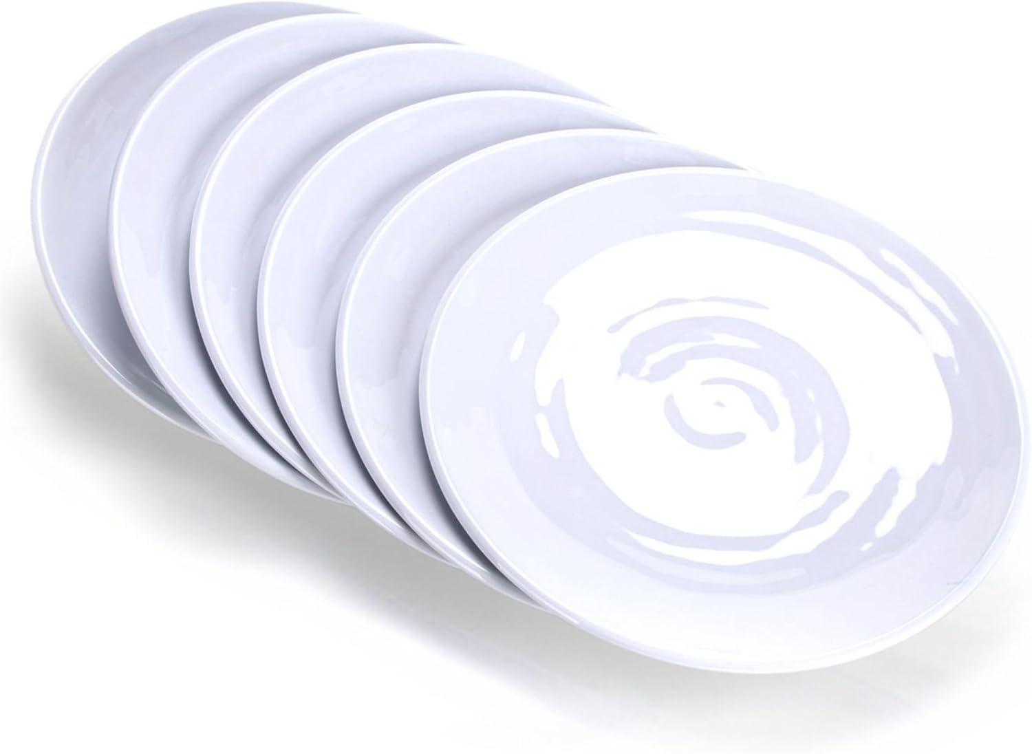 11-Inch Melamine Plates (Set of 6) - Unbreakable and Reusable Plastic Dinnerware with Ceramic Feel, Stackable and Dishwasher-Safe - Versatile for All Meals (Multicolor)