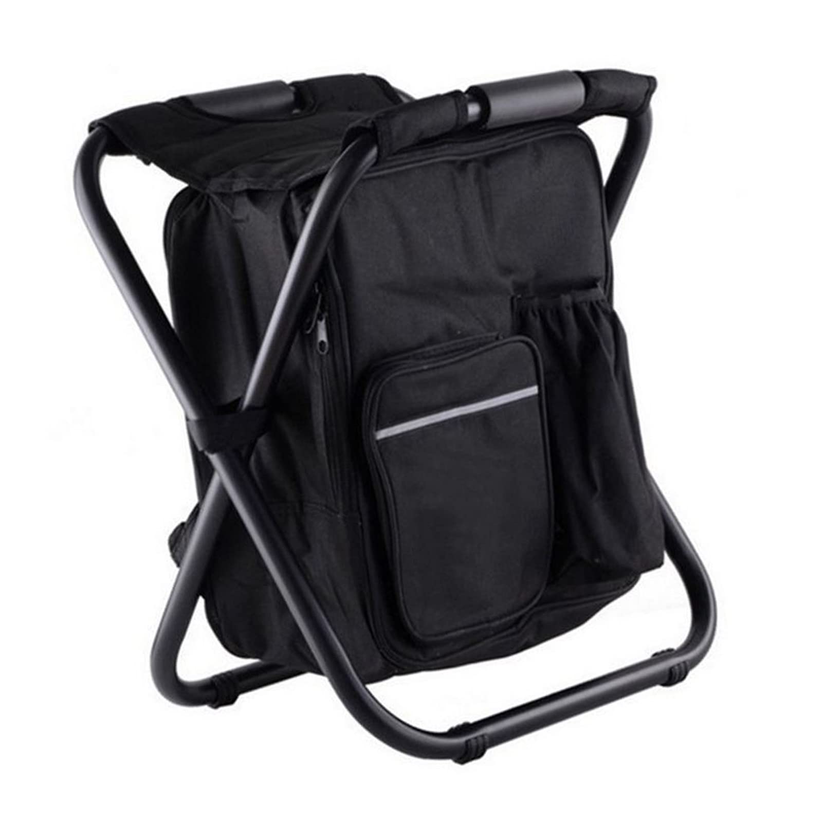 Yctze Tabouret de Came Pliant Léger avec Refroidisseur de Sac à Dos pour Voyager, Plage, RandonnéE et Pique-Nique - et Portable E (Blue) (Camouflage) (Black)