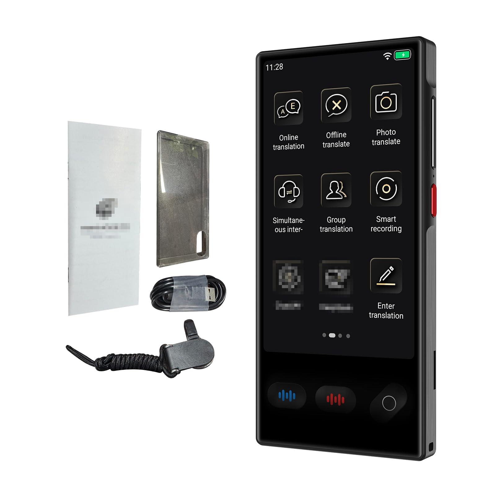 Fabater Dispositivo Traduttore Linguistico Senza WiFi Necessario, Traduttori AI con Touch Screen HD da 4,02 Pollici, Dispositivo Traduttore Intelligente 148 Lingue
