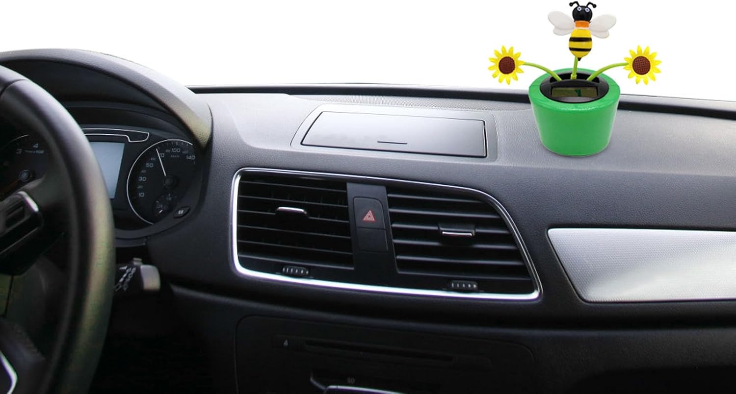 Happy Dancing Solar Flower - Solar Sunflower Ornament - Car Dashboard Decor Powered, Portable Car Ornament for Dashboard, Desk, Bedroom