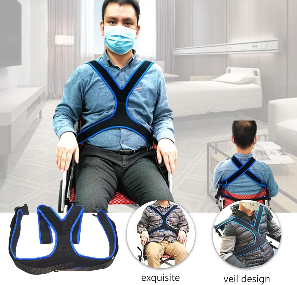 Healifty Seat Adjustable Breathable Chest Cross Positioning Anti-Slip Restraint Systems for Patients Elderly Cares