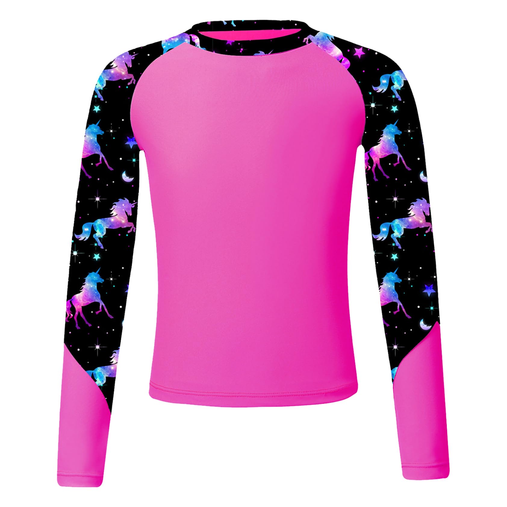 Dziecięca dziewczęca koszulka kąpielowa anty UV top do pływania ochrona z długim rękawem Rashguard 5-16 lat