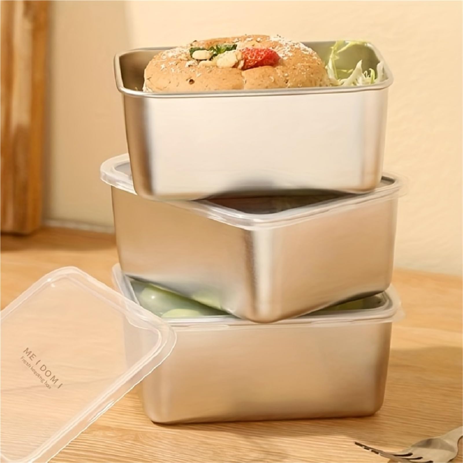 Contenedor de conservación alimentos frescos acero inoxidable 6 piezas Para Cocina