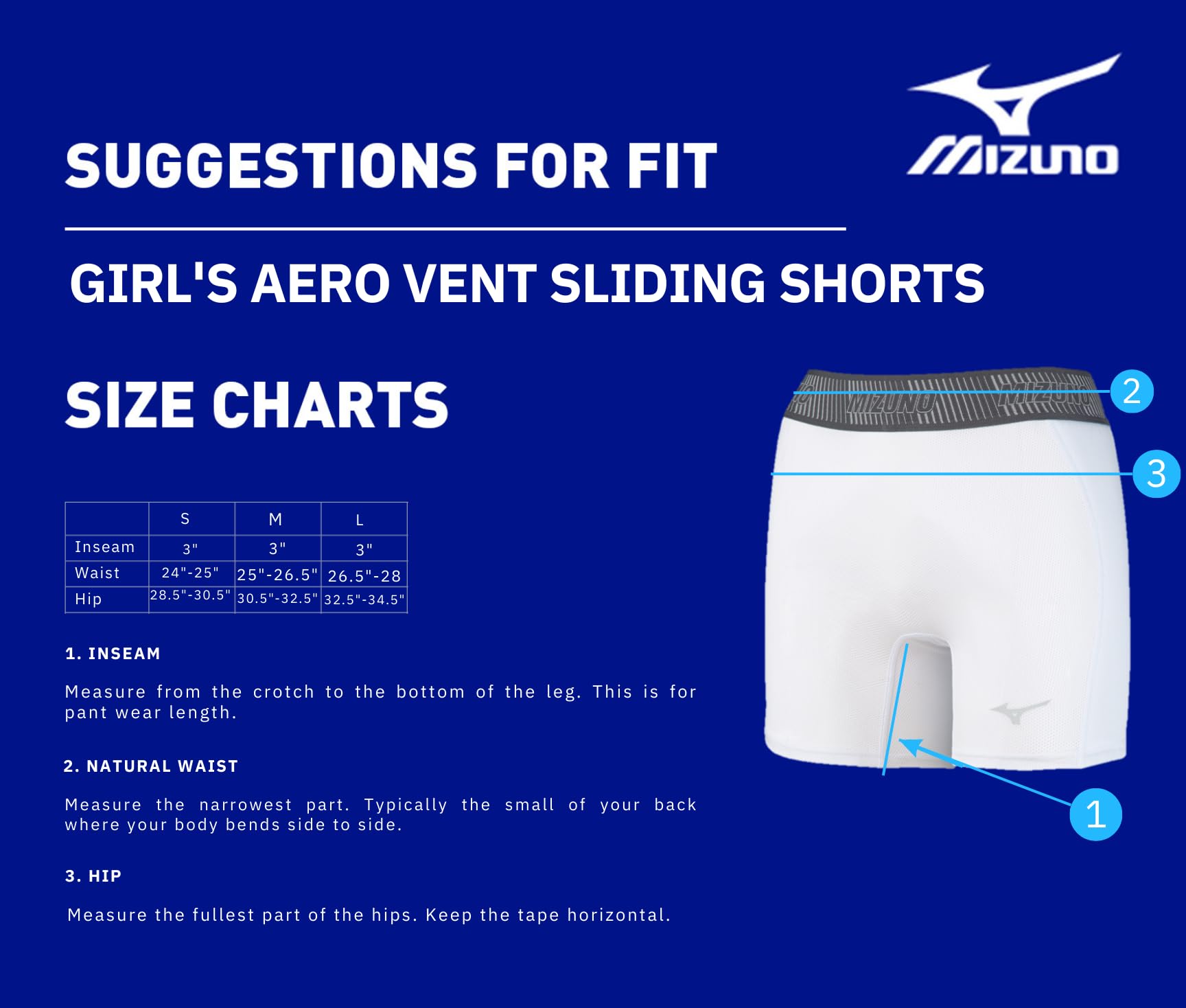 Mizuno - Girl's Aero Vent Padded Sliding Short, Corto Scorrevole Bambine e Ragazze