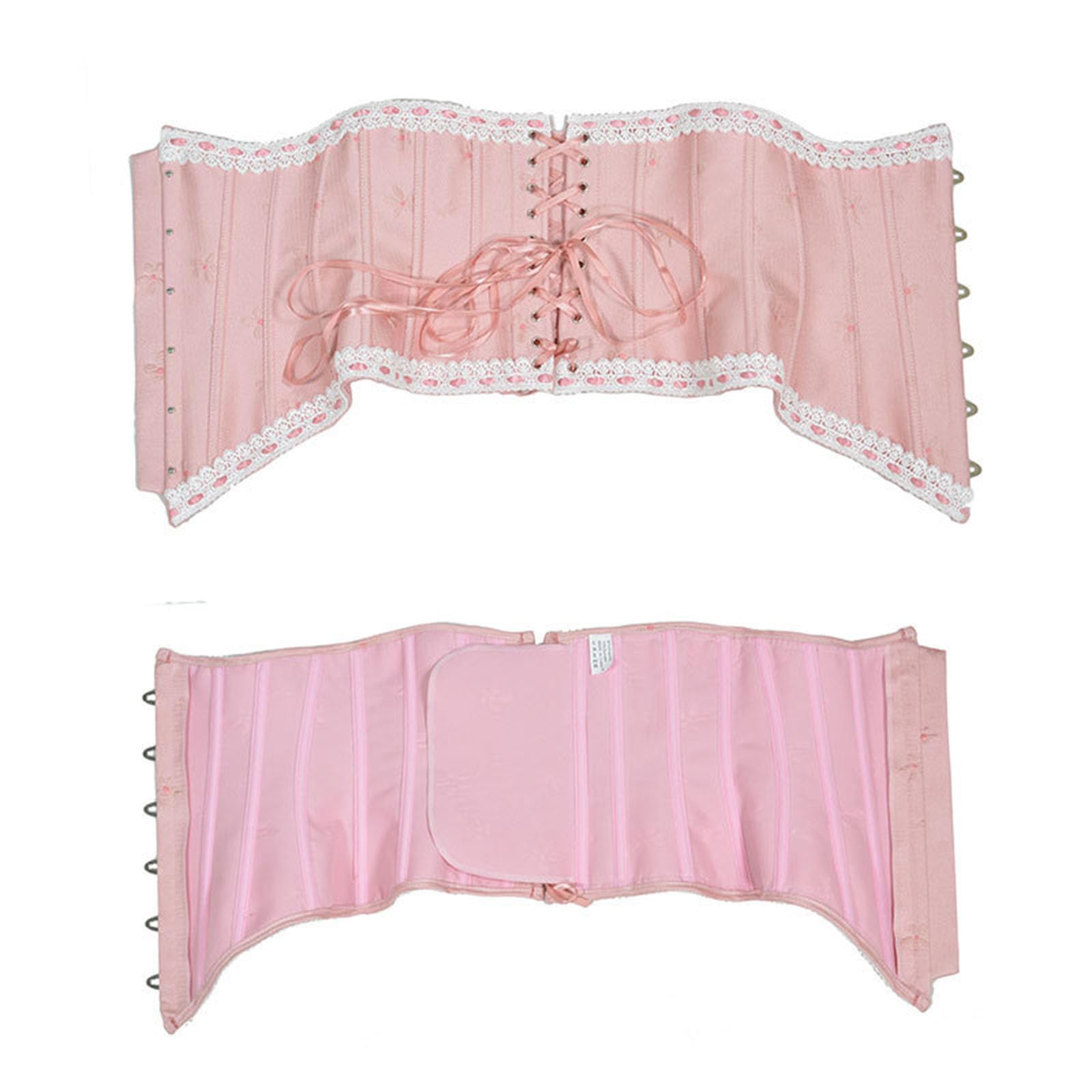 XUYUH Pink Corset Waist Belt for Womens, Wide Lace Up Back Waspie