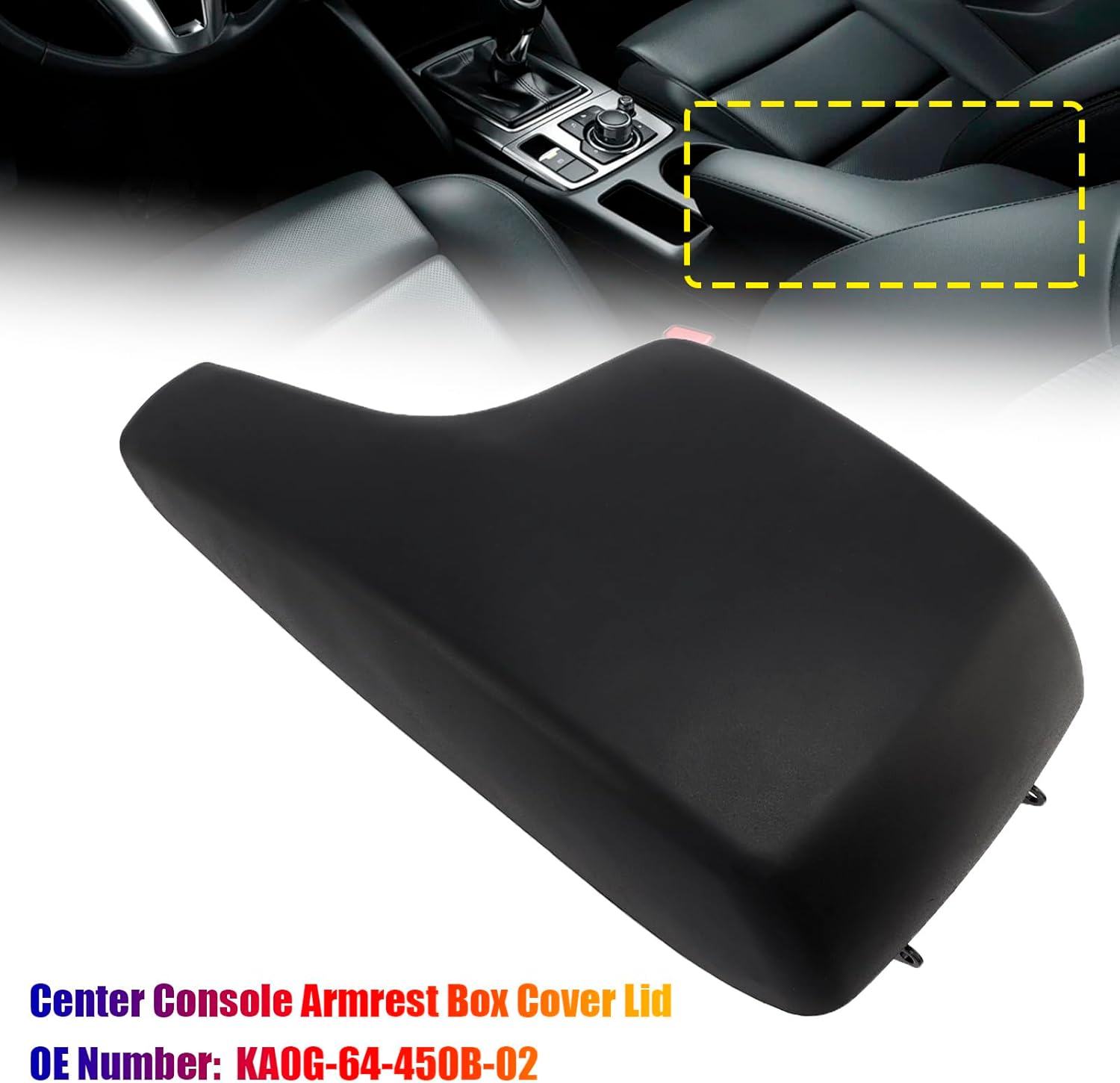 Areyourshop Center Console Armrest Box Cover Lid KA0G-64-450B-02 for Mazda CX-5 2013-2016 KA0G64450B02