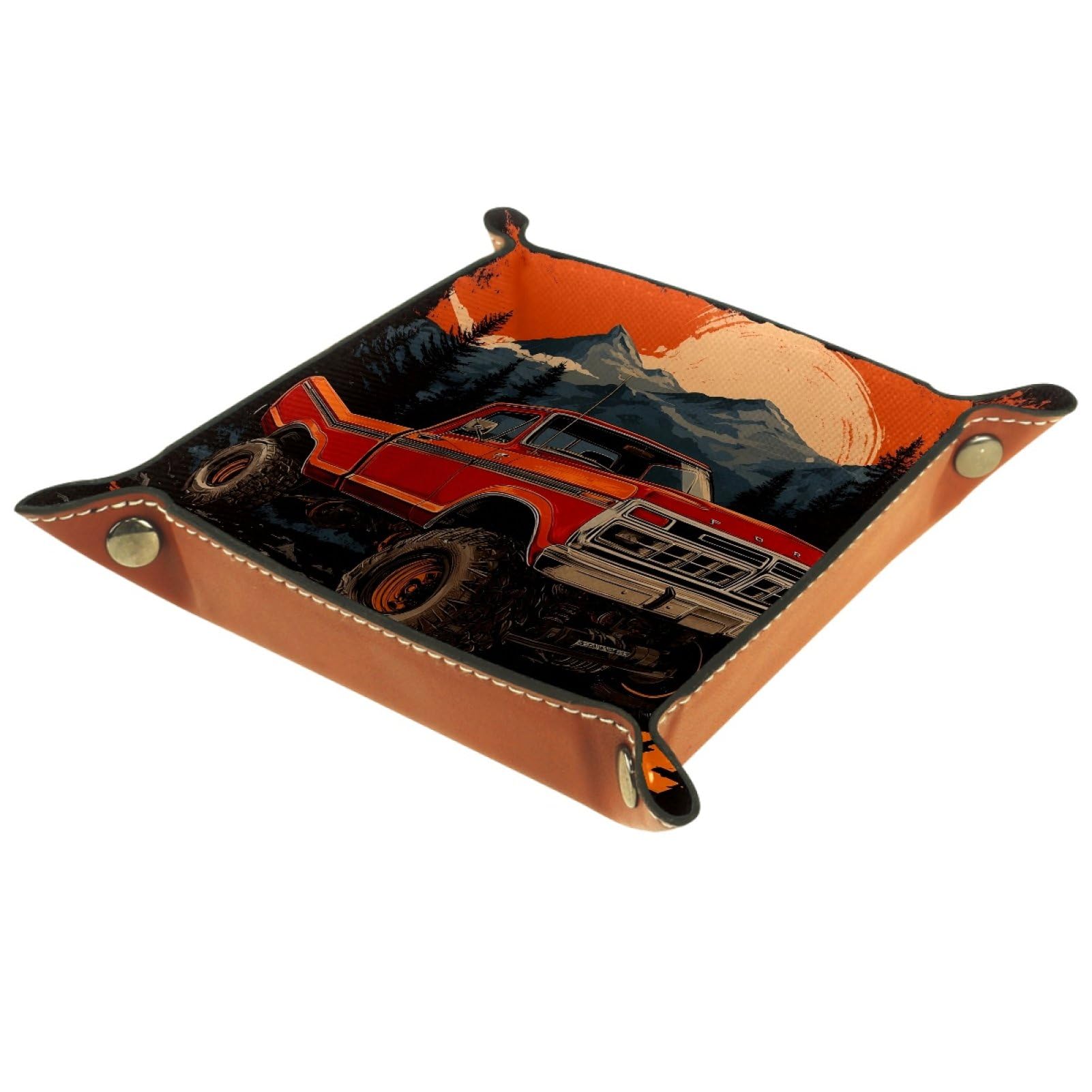 VAPOKF Truck Dice Tray, Folding Microfiber Leather Dice Holder for Dungeons and Dragons RPG Dice Gaming D&D and Other Table Games