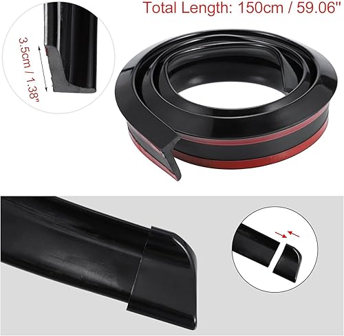 Miniatura 3 de Moldura de arco de rueda de automóvil de 4.93 pies, para guardabarros, arcos de alas, expansor de alas, tira anticolisión para camioneta, SUV,