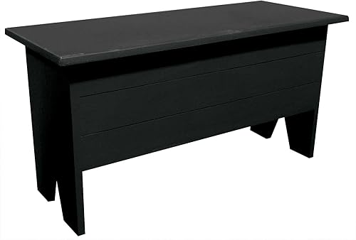 Miniatura 3 de Sawdust City Banco de almacenamiento de madera de 3 pies de largo (negro sólido)