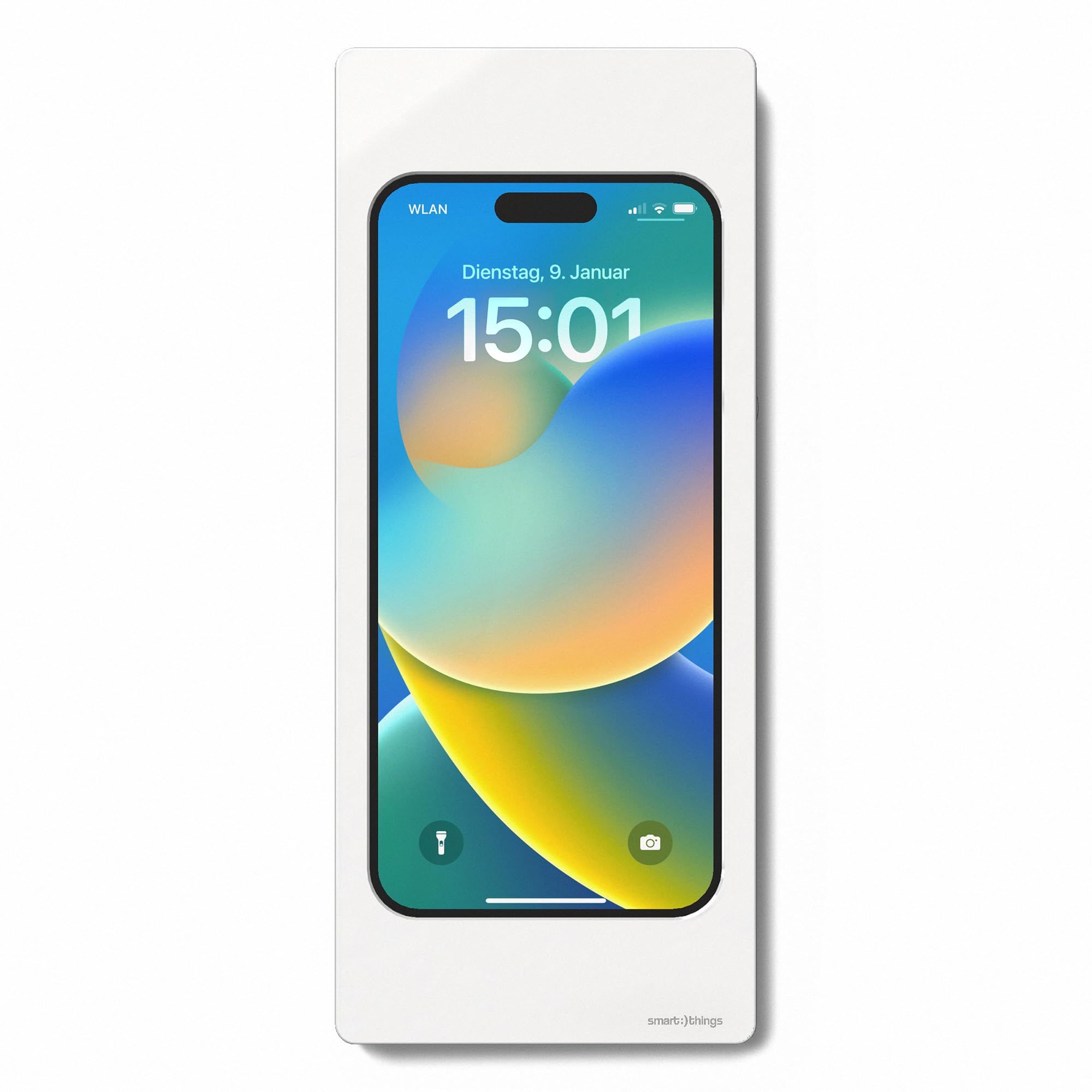 smart things s30__iP15 w sDock Nano iP15 - Supporto da parete per smartphone iPhone 15/15 Pro, 14/14 Pro, 13/13 Pro, 12/12 Pro con funzione di ricarica