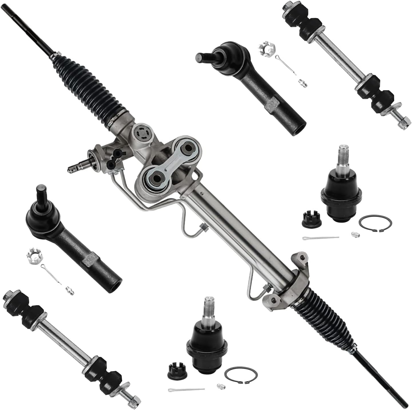 Detroit Axle Front Rack and Pinion Kit with Ball Joints Tie Rods and Sway Links