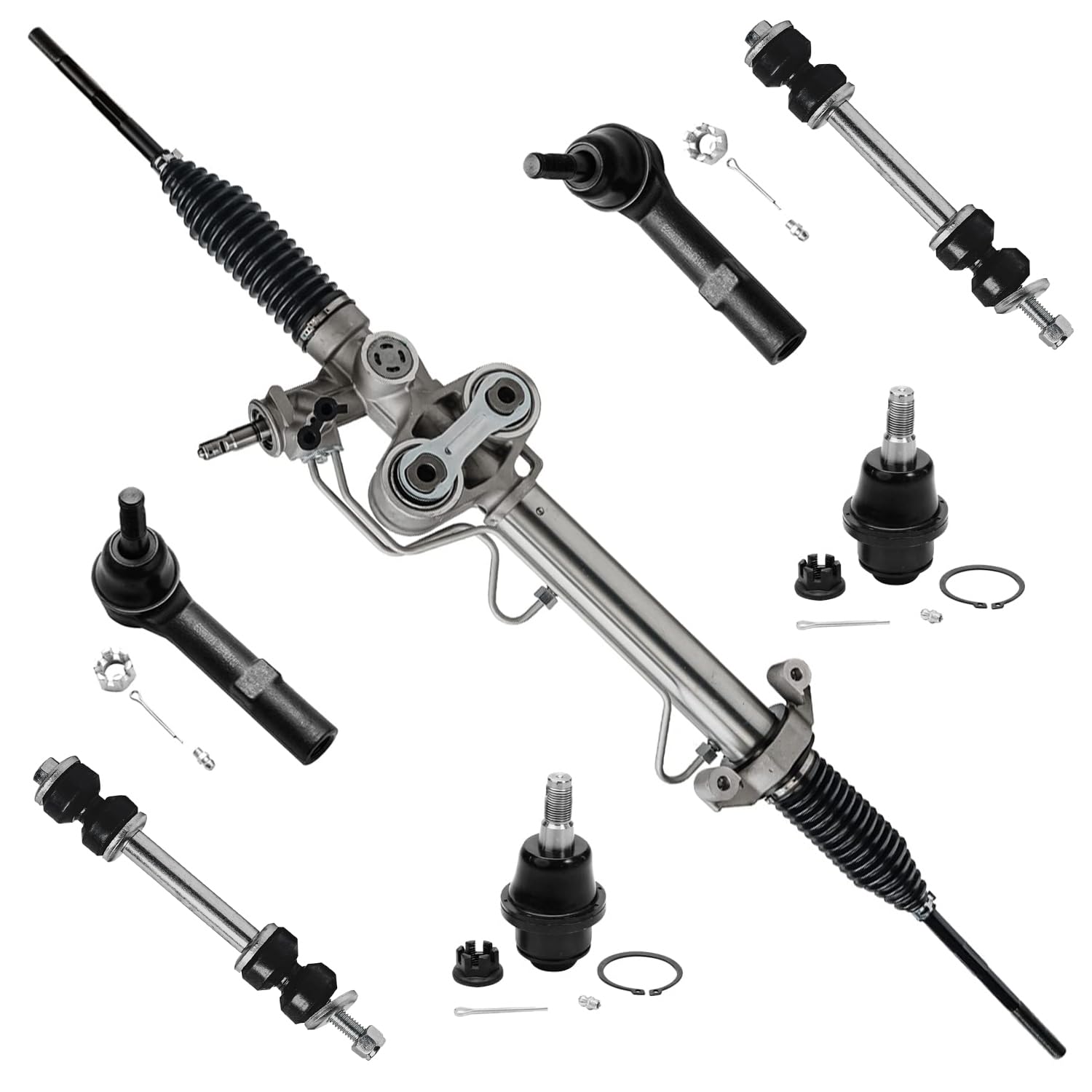 Axel And Rack Steering Rack And Pinion Assembly Detroit Axle 3-Piece Rack And Pinion ...