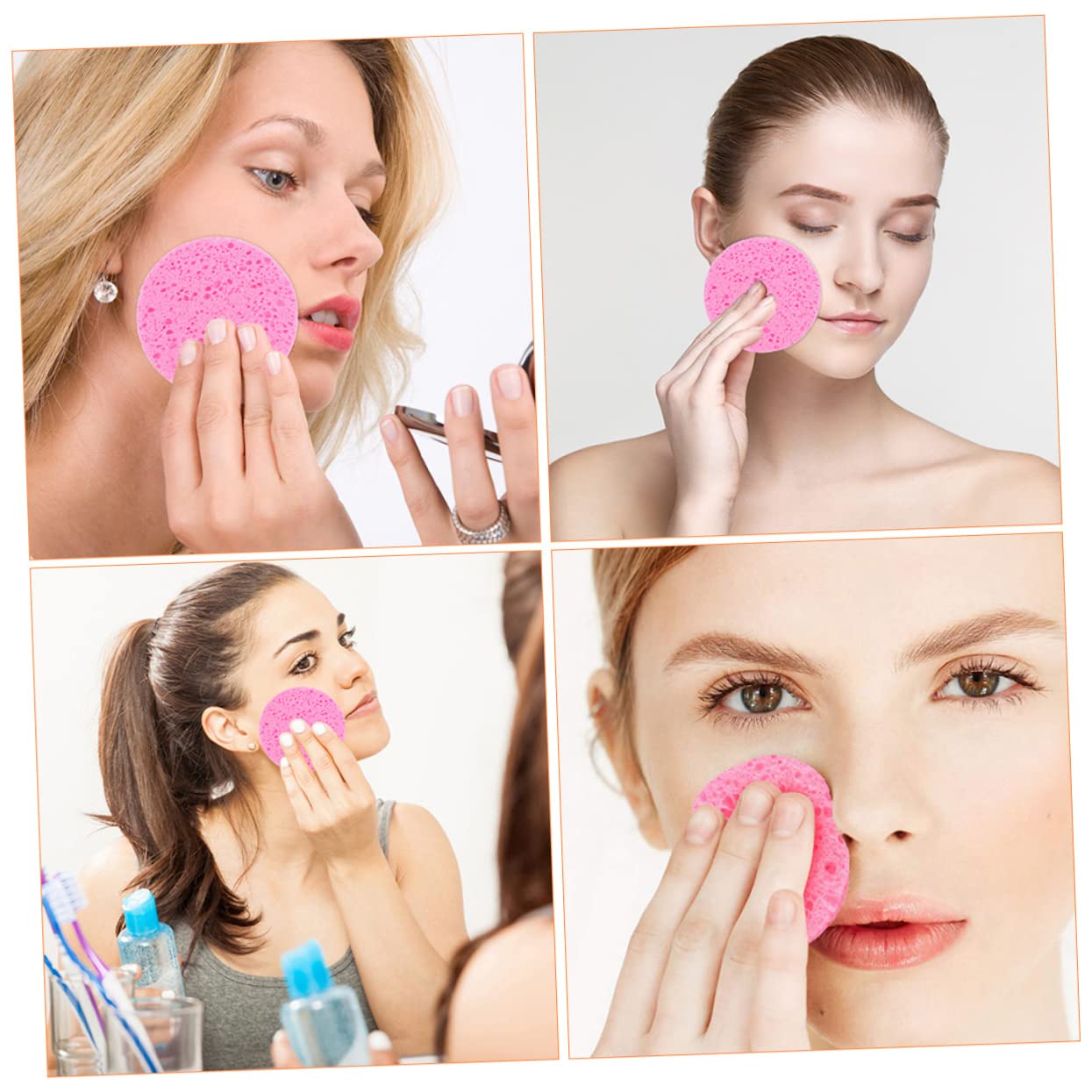 minkissy 100pezzi Spugne Per Pulizia Facciale Rotonde Morbide e Comfortevoli Per Rimuovere Trucco e Pulire Viso Confezione Materiale Sicuro e Pratico Per Viaggi
