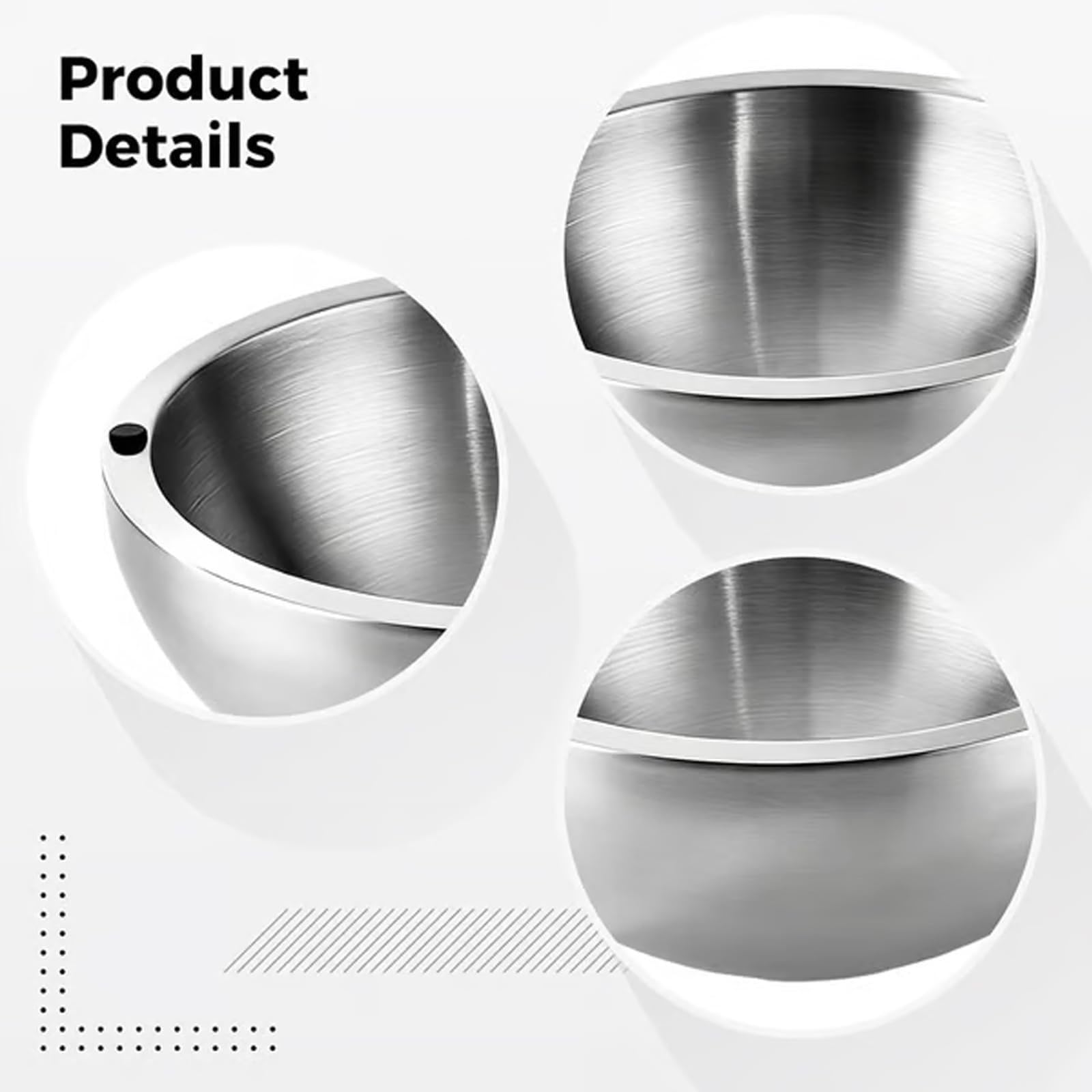 Genérico Ensaladera y Recipiente para Salsas de Acero Inoxidable 304 con Aislamiento de Doble Pared, para Servir Alimentos Calientes Y FríOs con Dos Orificios de Agua Para Salsas FríAs(2pcs)