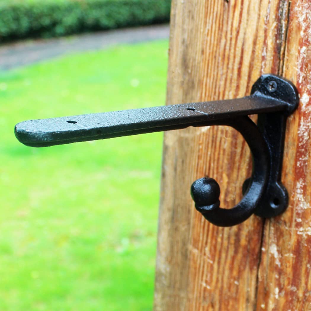 Staffe per Mensole in Ghisa Nera Supporti per Scaffali Rustici per Impieghi Gravosi Reggimensole Metalliche Galleggianti, per Balcone, Giardino, Cucina, 2 Pezzi