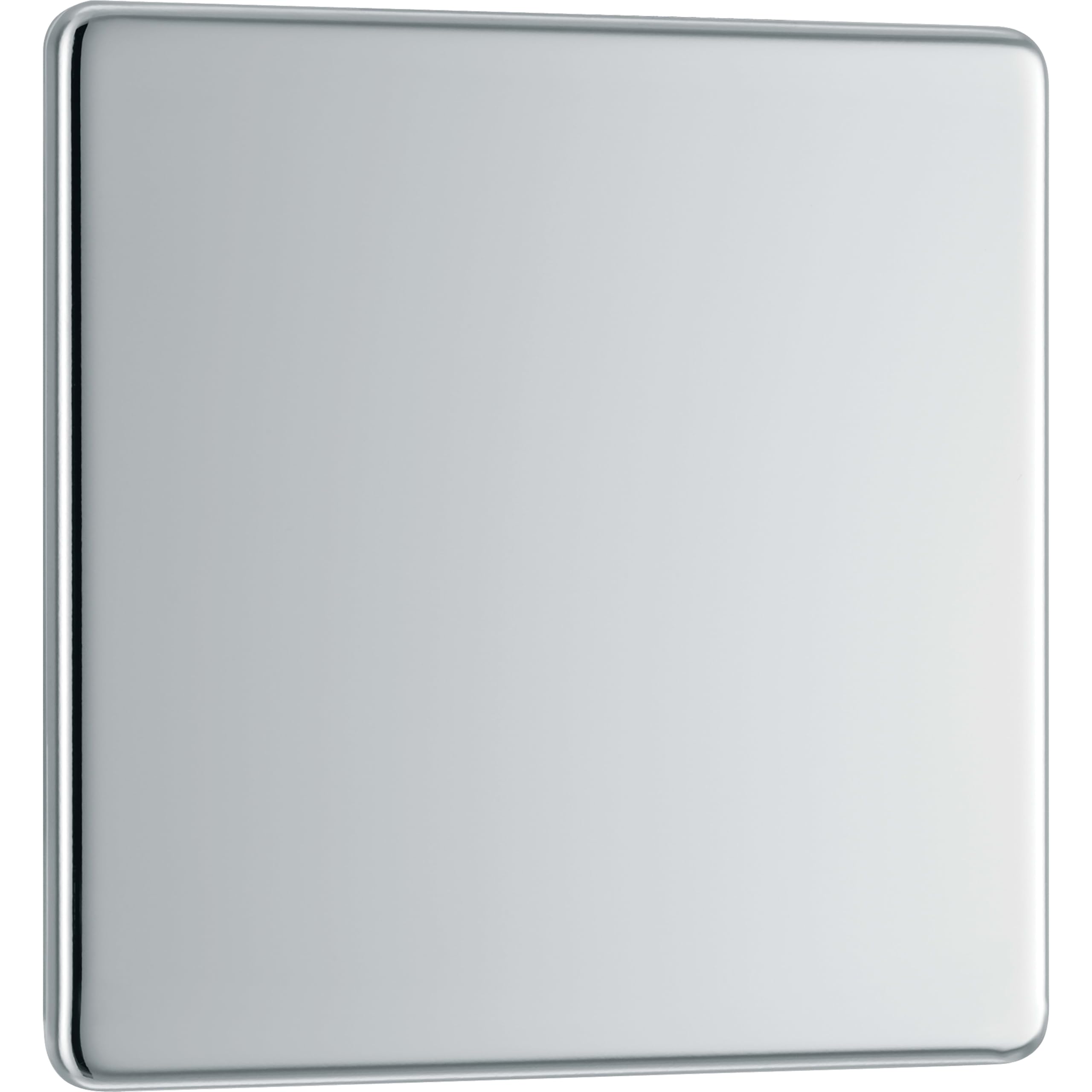 British General Polished Chrome Bg-Nexus-Flat-Plate Screwless Flat Plate Single Socket Blanking Plate, Finish