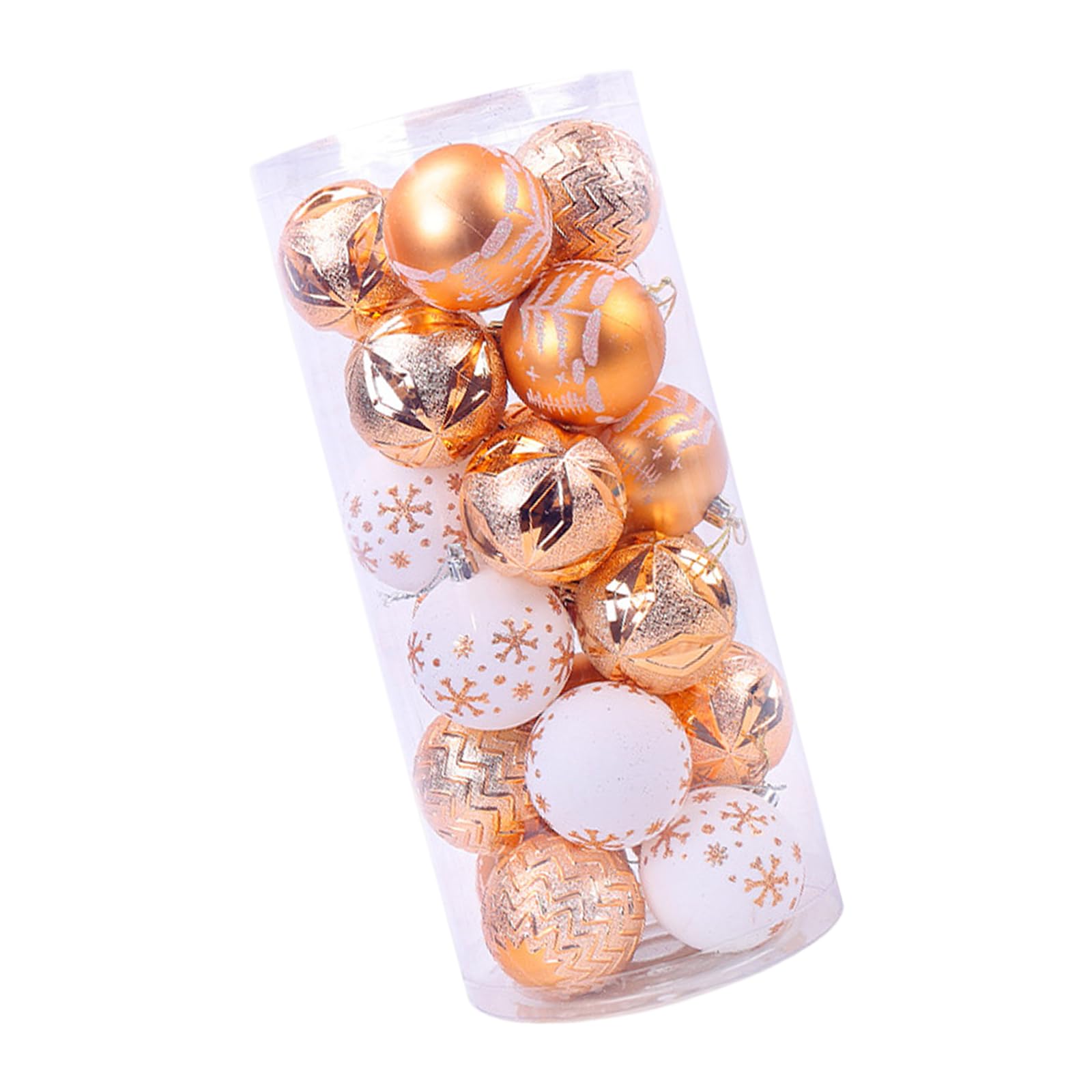 Buxuaaaa 24Pcs Shatterproof Hand Painted Sphere Christmas Tree Hanging Sphere Set Festival Ornament Sturdy Baubles Decors Holiday Tree Embellishments