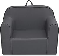 Delta Children Cozee Foam Chair for Toddlers 18 Months+ - Lightweight, Washable, Safe Kids Armchair Dark Grey
