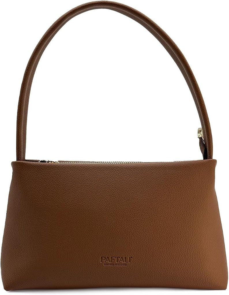Paftali Leather Products Kadın Basic Tek Saplı Fermuarlı Baget El ve Omuz Çantası