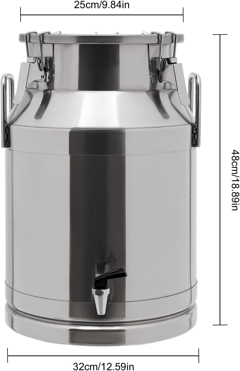 30L Stainless Steel Milk Can Bucket - 7.93 Gal Wine Liquid Storage Container with Faucet & Lid - Sealed Jug for Water, Juice, and Liquids - Durable & Versatile