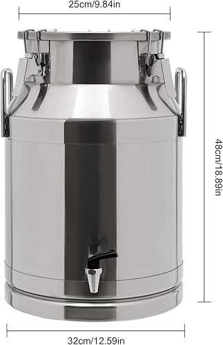 Miniatura 8 de Lata de leche de acero inoxidable con espiga, contenedor de almacenamiento de líquidos, tapa sellada, resistente, barriles de transporte de leche de