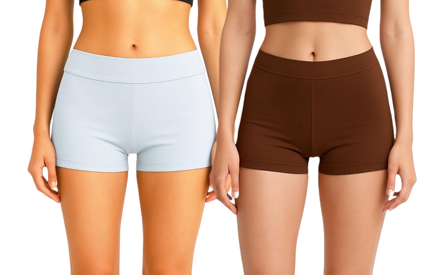 Women Stretchable Shorts Combo | Soft & Breathable Fabric | High Waist Innerwear Shorts for Under Dress | Workout & Casual Wear for Girls | Pack of 2-picture-37