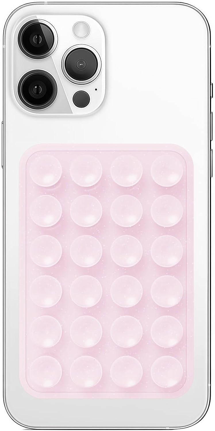 Anteel Silicone Suction Phone Case Mount, Non Slip Sticky Phone Grip for Cellphone, Silicon Adhesive Suction Cup Phone Mount, Strong Grip Holder for Selfies and Videos (Translucent)
