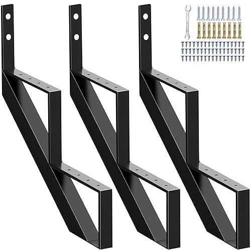 Vista 16 de Contrahuella de Escalera de Acero de 1 Escalón, Largueros de Escalera de Metal para Altura de Plataforma de 11.9 pulgadas, Contrahuella de Escalón