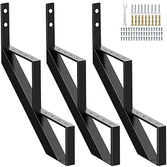 Steel Stair Riser 2 Step, Metal Stair Stringers for Deck Height 19.5 inches, Steel Stair Step Riser for Outside Stairs 3 Pack