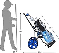 Vista 3 de KVV Carrito de golf junior de 2 ruedas para 3-10 años de edad, soporte superior ajustable