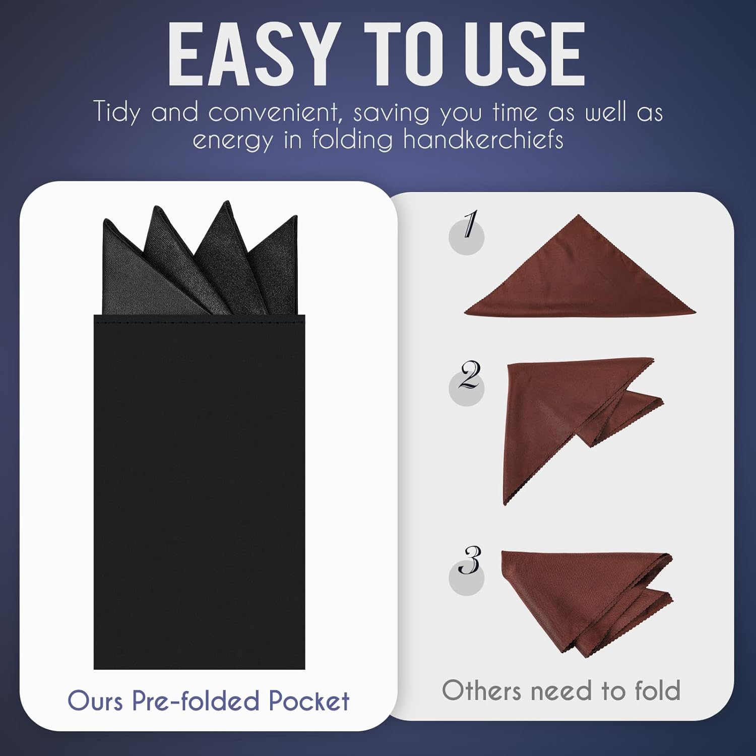 Xuhal 21 Pcs Men's Prefolded Pocket Square on Card Triangles Pocket Square Handkerchief Masculine Polyester Suit Accessories Men, 21 Colors - Image 4